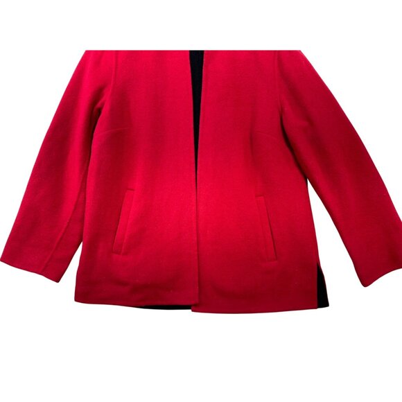 Talbots Womens Wool Blend Jacket Size 2 Petite Red - Italian Fabric Nylon & Cash - Picture 4 of 11